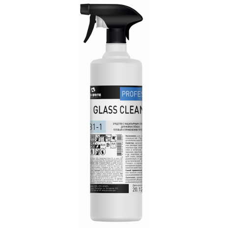 Универсальное средство для стёкол и зеркал GLASS CLEANER, 1 л,  арт. 081-1,  Pro-Brite