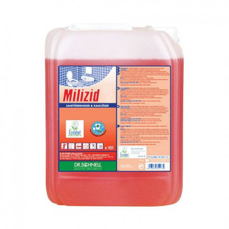 MILIZID SHINE 10 л, трехфазное фазное кислотное средство для очистки санитарных зон с эффектом блеска, Dr. Schnell