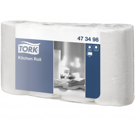 Tork полотенца для кухни в рулоне, 20,4/21 см, 90 листов, 2 слоя (5 шт/упак), арт. 473498, Tork