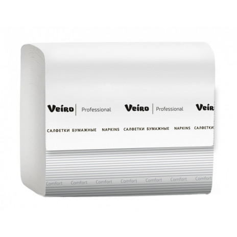 Салфетки бумажные Viero Professional Comfort, V-сложение, 2 слоя, 16*21 см, 220 л, белый,  (15 шт/упак), арт. 211 NV, Veiro Professional