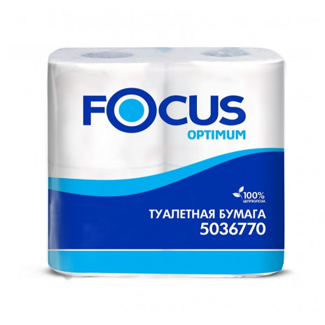 Бумага туалетная Focus Optimum, 2 слоя, 21,6 м., белый (4 шт/упак), арт. 5036770, Focus