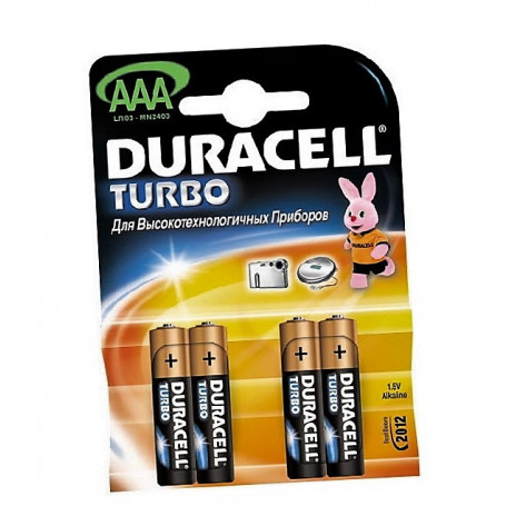 Батарейки ААА Turbo Duracell, 4  (20 шт/упак),