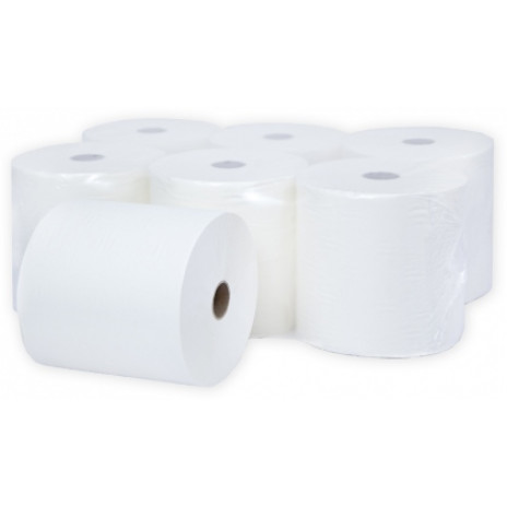Бумажные полотенца в рулонах Терес Элит 2-слоя, midi, 120 м, белая целлюлоза, тиснение (6 шт/упак), арт. Т-0140, Терес