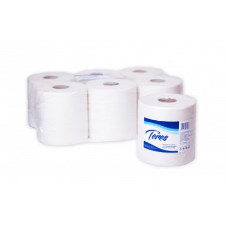 Бумажные полотенца в рулонах с центральной вытяжкой Терес Эконом 1-слой, maxi (6 шт/упак), арт. Т-0160, Терес