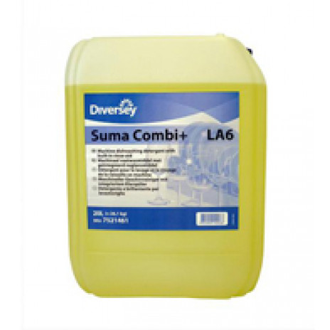 Suma Combi+ LA6 / Жидкий детергент с ополаскивателем 2в1 для воды с жесткостью до 12dH 20 л, арт. 7521462, Diversey
