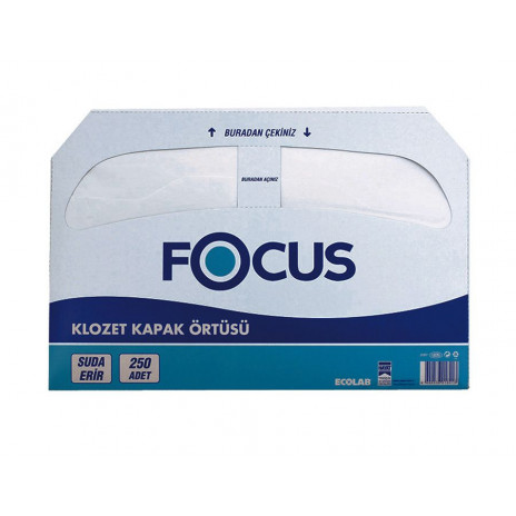 Индивидуальные покрытия на унитаз FOCUS, 250 листов, 1 слой, 44*37 см,  (10шт/уп).,  арт. 8033648, Focus