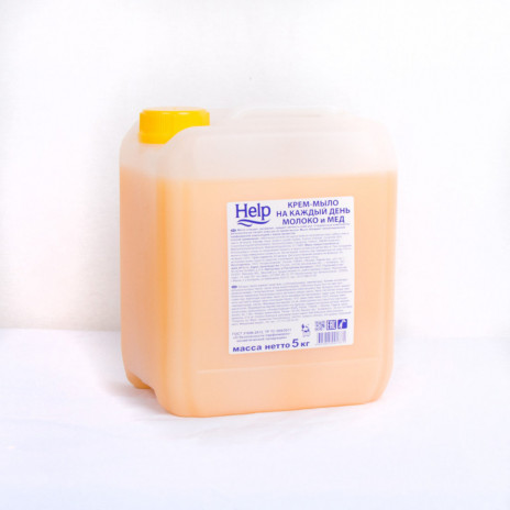 Крем-мыло "Help" Молоко и мед, 5 кг, арт. 3455, HELP