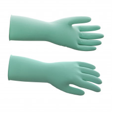 Перчатки латексные многоразовые зеленые, р-р M 0 (латекс 70%, добавки 30%; 315х120х4 мм)