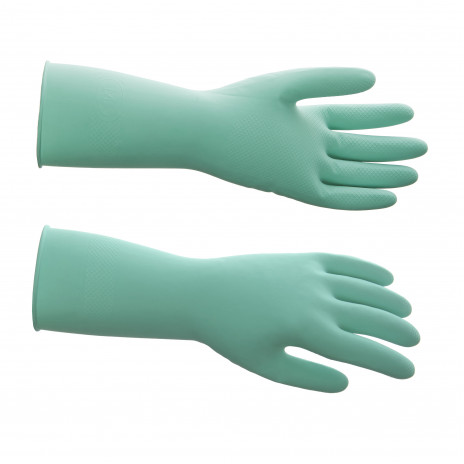 Перчатки латексные многоразовые зеленые, р-р M 0 (латекс 70%, добавки 30%; 315х120х4 мм), HQ Profiline