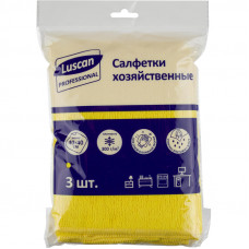 Салфетки хозяйственные Luscan Professional 300г/м2 40х40см 3шт/уп желтые