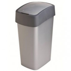 Корзина для мусора с откидной крышкой CURVER FLIP BIN 50L / графит / 186181