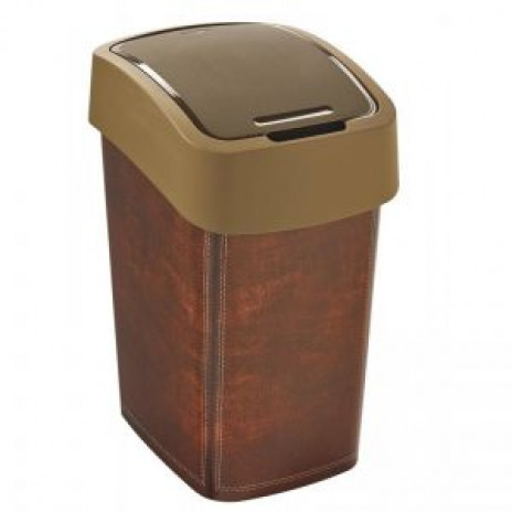 Корзина для мусора с откидной крышкой CURVER FLIP BIN 25L / с принтом "под кожу" / 209995, CURVER