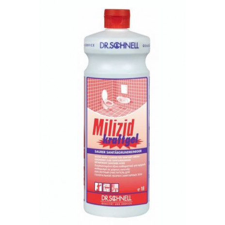 MILIZID SHINE 1 л, трехфазное фазное кислотное средство для очистки санитарных зон с эффектом блеска, Dr. Schnell