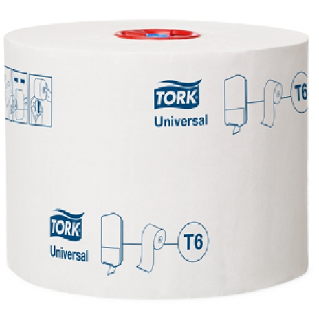 Туалетная бумага Mid-size в миди рулонах Tork Universal, 1 слой, 135*9,9 см, белый, Т6 (27 шт/упак), арт. 127540, Tork