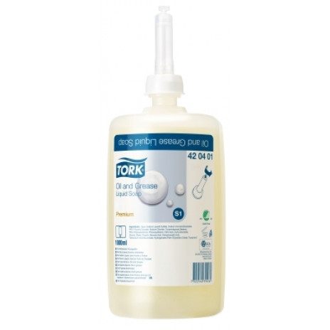 Жидкое мыло-очиститель для рук от жировых и технических загрязнений Tork Premium 1 л, S1, арт. 420401, Tork