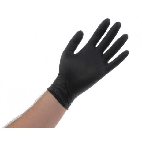 Перчатки нитриловые для малых работ Jetapro, черные, 100 шт/уп , размер L, арт. 10713,