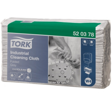 Нетканый материал для удаления масла и жира в салфетках Tork Premium, 140 листов, 1 слой, размер 38,5*42,8 см, серый, W4 (5 шт/упак), арт. 520378, Tork