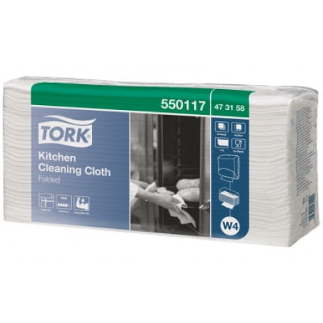 Нетканый материал для кухни Tork Premium, 85 листов, 1 слой, размер 38,5*42 см, белый, W4, арт. 473168, Tork