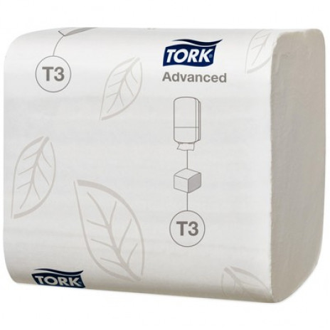 Листовая туалетная бумага Tork Advanced, мягкая, 252 листа, 2 слоя, размер 19*11 см, белый, Т3 (36 шт/упак), арт. 114271, Tork