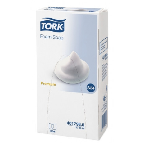 Мыло-пена Tork Premium, 0,8 л, бирюзовый, S34, арт. 470026, Tork