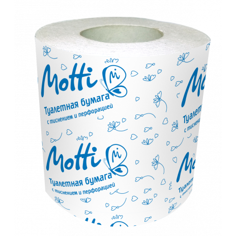 Туалетная бумага в рулонах MOTTI, 1 слой, 54 м, белая, арт. 105472-Ц (84 шт/упак), Motti