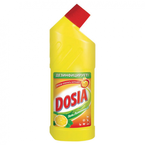 Чистящее средство 750 мл, DOSIA (Дося) 'Лимон', для сантехники, дезинфицирующий и отбеливающий эффект, гель, DOSIA
