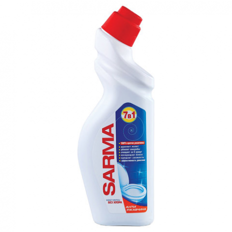 Чистящее средство дезинфицирующее 750 мл SARMA 'Антиржавчина', для сантехники, убивает микробы, 70681, SARMA