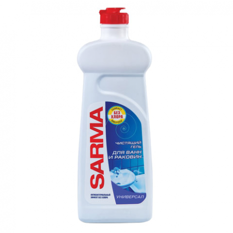 Чистящее средство для ванн и раковин антибактериальное 500 мл SARMA 'Свежесть', гель, без хлора, 80796, SARMA