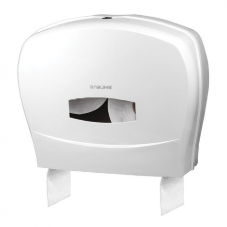 Диспенсер для туалетной бумаги LAIMA PROFESSIONAL (Система T1/T2), большой, белый, ABS-пластик, 601428, ЛАЙМА