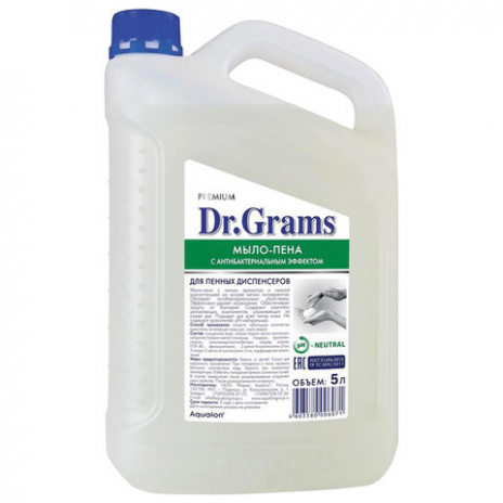 Мыло-пена 5 л DR.GRAMS, с антибактериальным эффектом, 106071, DR.GRAMS