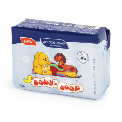 Мыло туалетное детское 300 г, BABY'S SOAP (Бейби соап), комплект 4 шт. х 75 г, 'Натуральное', 80359, BABYS SOAP