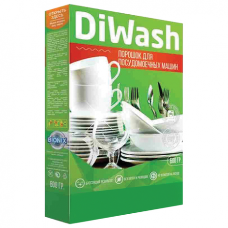 Порошок для мытья посуды в посудомоечных машинах 600 г DIWASH (Дивош), DIWASH