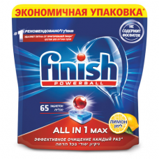 Таблетки для мытья посуды в посудомоечных машинах 65 шт., FINISH 'All in 1' 'Лимон', 3065351