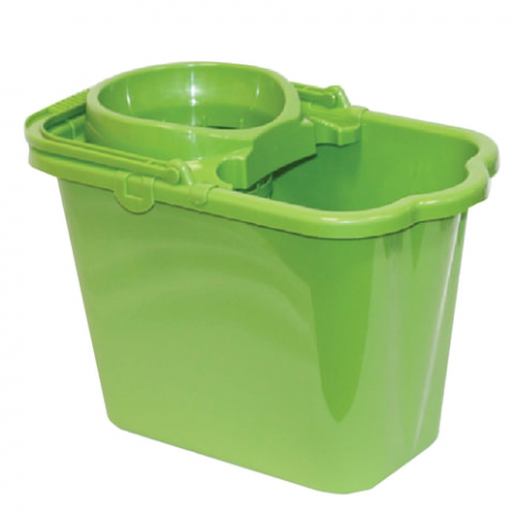 Ведро 9,5 л для уборки КОМПЛЕКТ с ОТЖИМОМ (сетчатый) пластик, зеленое (моп 602584,-585) IDEA, М2421, М 2421, IDEA