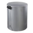 Ведро-контейнер для мусора с педалью УСИЛЕННОЕ, 15 л, кольцо под мешок, серое, оцинкованная сталь, NO NAME