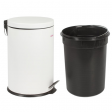 Ведро-контейнер для мусора (урна) с педалью ЛАЙМА 'Classic', 20 л, белое, глянцевое, металл, со съемным внутренним ведром, 604949, ЛАЙМА