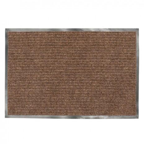 Коврик входной ворсовый влаго-грязезащитный ЛАЙМА/ЛЮБАША, 90х120 см, ребристый, толщина 7 мм, коричневый, 602873, ЛЮБАША