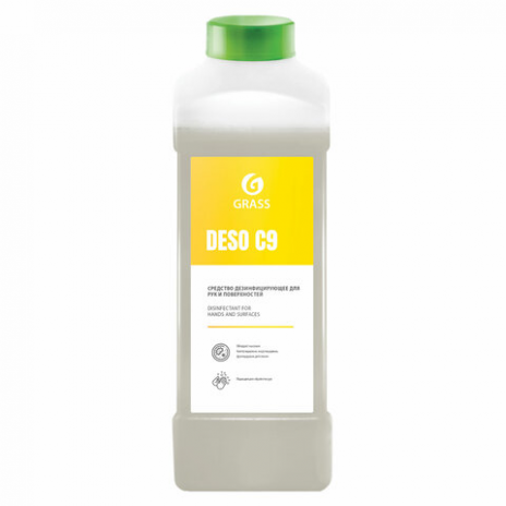 Антисептик для рук и поверхностей спиртосодержащий (70%) 1л GRASS DESO C9, дезинфицирующий, жидкость, 550024