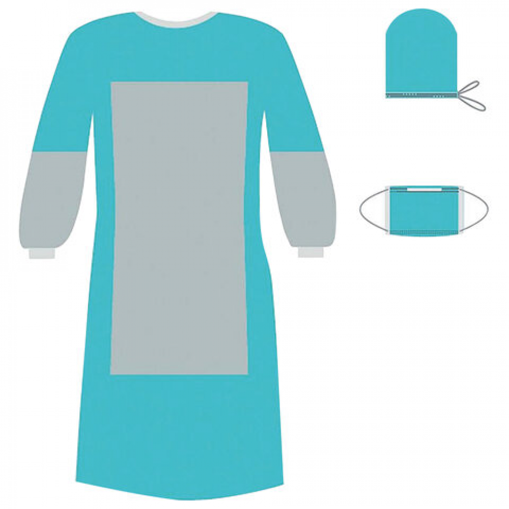 Комплект одноразовой одежды для хирурга КХ-03 с усиленной защитой ГЕКСА .