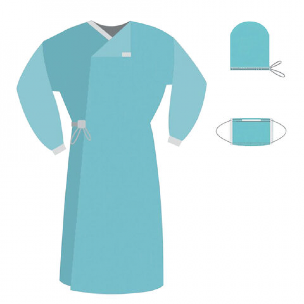 Комплект одноразовой одежды для хирурга КХ-04 ГЕКСА стерильный, 3 .