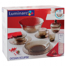Набор посуды столовый, 44 предмета, дымчатое стекло, 'Ocean Eclipse', LUMINARC, L5110