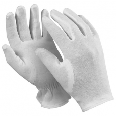 Перчатки хлопчатобумажные MANIPULA 'Атом', КОМПЛЕКТ 12 пар, размер 7 (S), белые, ТТ-44