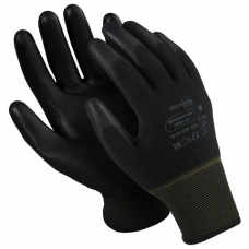 Перчатки нейлоновые MANIPULA 'Микропол', полиуретановое покрытие (облив), размер 10 (XL), черные, TPU-12