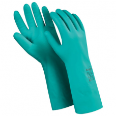 Перчатки нитриловые MANIPULA 'Дизель', хлопчатобумажное напыление, размер 10 (XL), зеленые, N-F-06