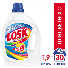 Средство для стирки жидкое автомат 1,95 л LOSK (ЛОСК) COLOR, гель, 2347743