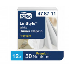 Салфетки Tork LinStyle®, 39х39 см, категория Premium, 1-сл., белые, 50 шт, арт. 478711