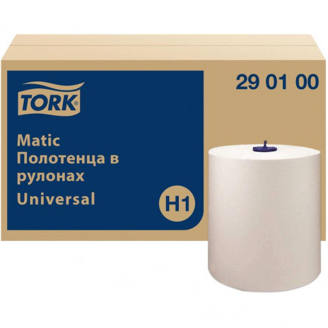 Бумажные полотенца в рулонах Tork Matic® полотенца в рулонах, категория Universal, 1-сл (6 шт/упак), арт. 290100, Tork