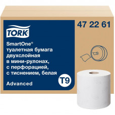 Бумага туалетная в мини-рулонах Tork SmartOne Advanced, 2-слойная, 130 метров, (12 шт/упак), арт. 472261
