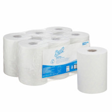 Бумажные полотенца в рулонах Scott Control Slimroll белые однослойные (6 рулонов по 165 метров), арт. 6623